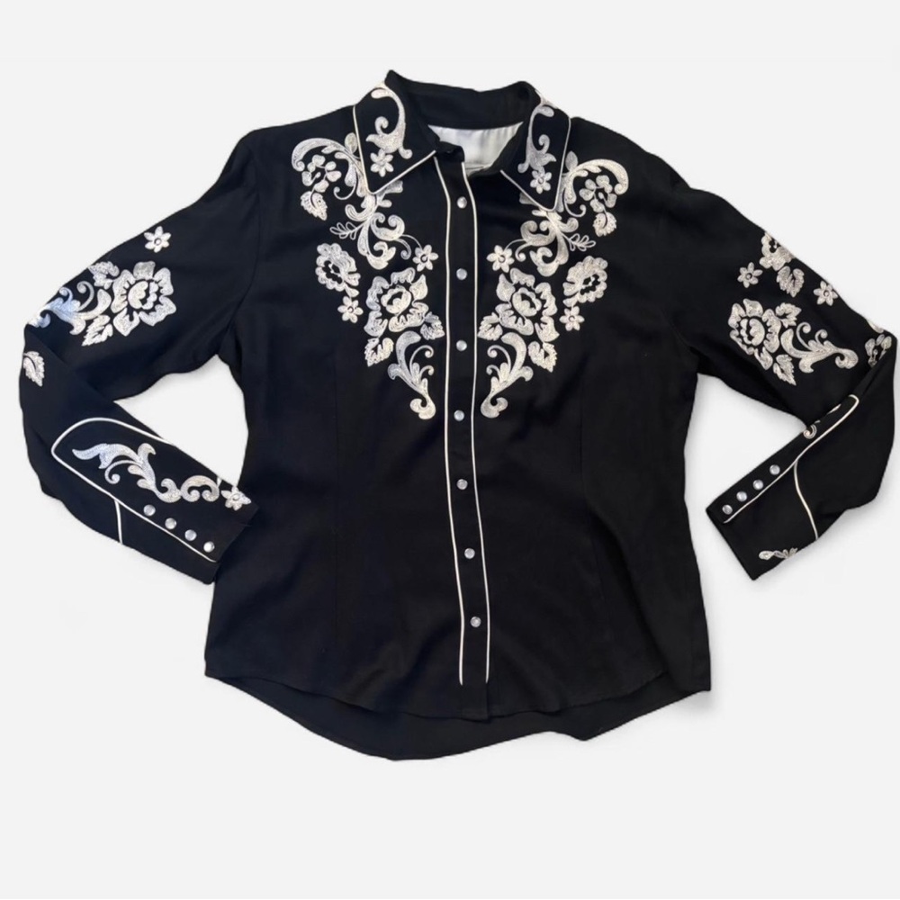 H Bar C Ranchwear embroidered shirt Western XL